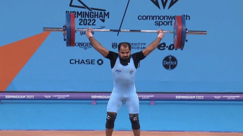poojary was lifting weight to earn medal for his country.